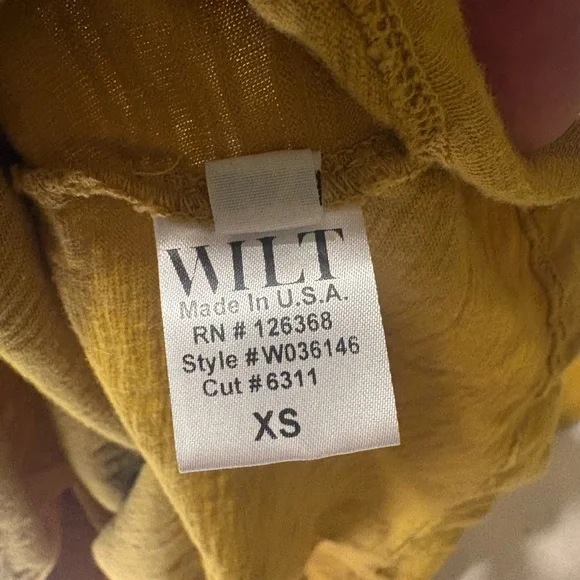 Wilt Women’s Tshirt Mustard Yellow Size XS - Picture 7 of 8